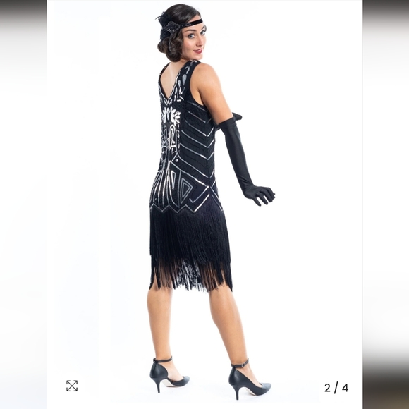 Babeyond Vintage flapper girl dress size L - Picture 3 of 8